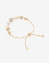 Pulseras Flexibles Pulsera Flexible Con Perlas - Dorado