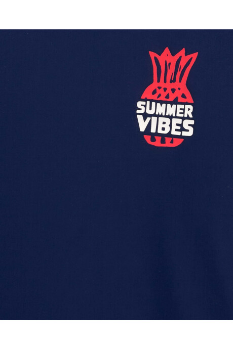 Remera de baño manga corta con protección UPF 50+ estampa piña Sin color