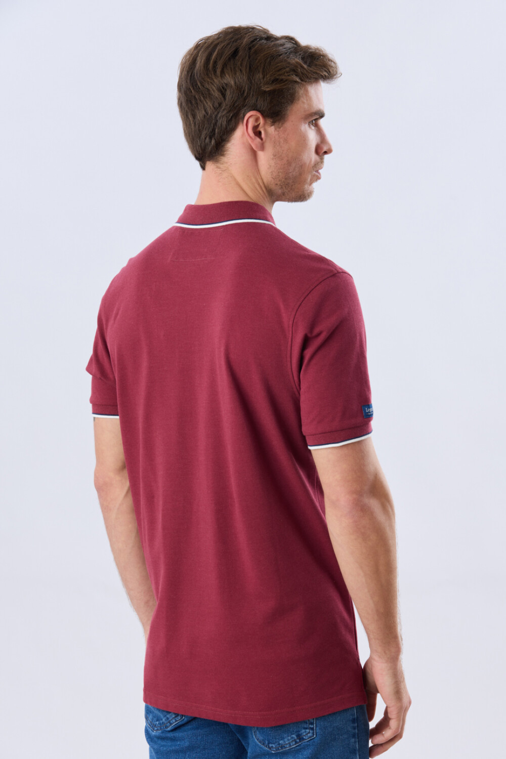 REMERA POLO LISA PIQUÉ Bordo Melange