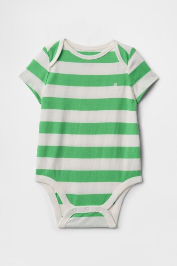 Body A Rayas Bebé White Green Stripe