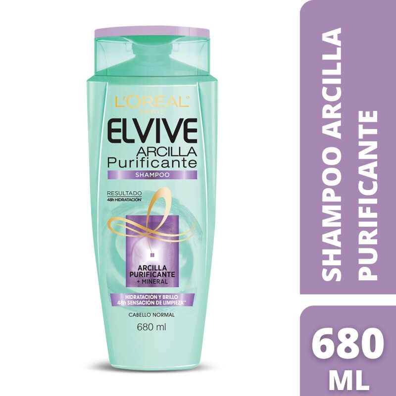 Shampoo L'Oréal Elvive Arcilla Purificante 680 ML Shampoo L'Oréal Elvive Arcilla Purificante 680 ML