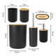 Juego De Accesorios Para Baño 6 Piezas Plástico Símil Madera Negro