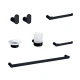Set De Accesorios De Baño 7 Piezas Acero Inoxidable Negro Mate Aqualia
