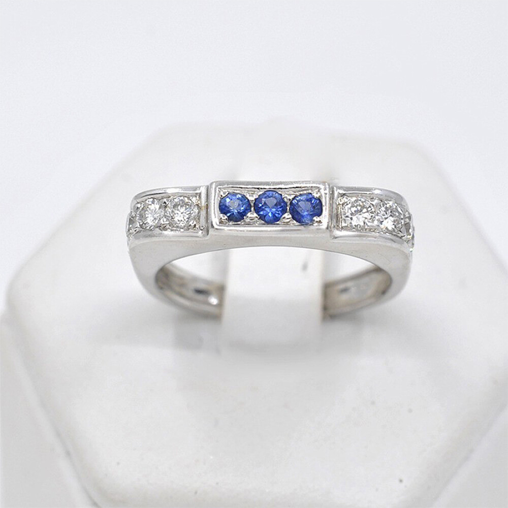 Anillo Oro 18K Con Brillantes Y Zafiros Anillo Oro 18K Con Brillantes Y Zafiros