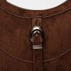 Cartera al hombro Western en efecto gamuza Chocolate