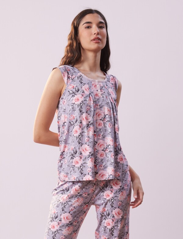 Pijama C/capri GRIS/MULTI