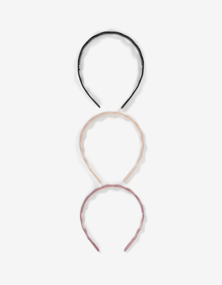 Vinchas Sets Acrilico Set De 3 Vinchas Rigidas Wavy. - Combinacion Tricolor