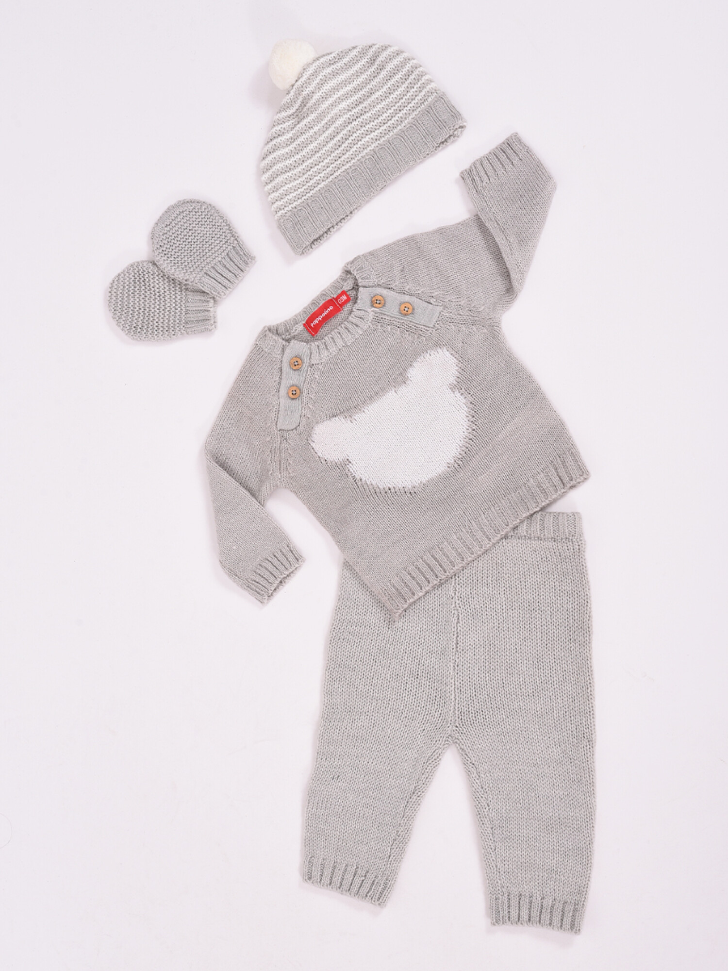 CONJUNTO TEJIDO GRIS Guapa