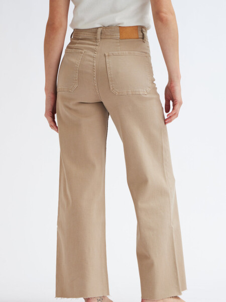 Pantalón de jean ancho Beige