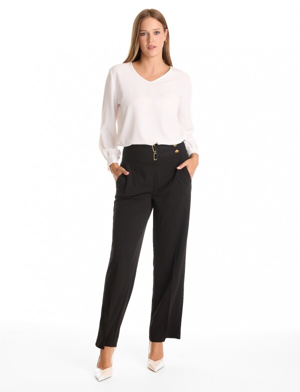 Pantalon Pull On Hebillas NEGRO