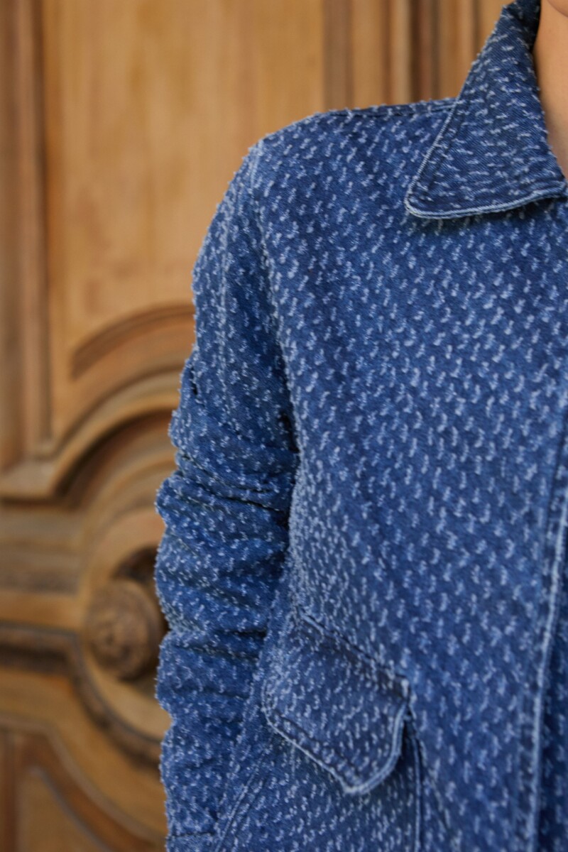 Chaqueta de jean texturada jean medio
