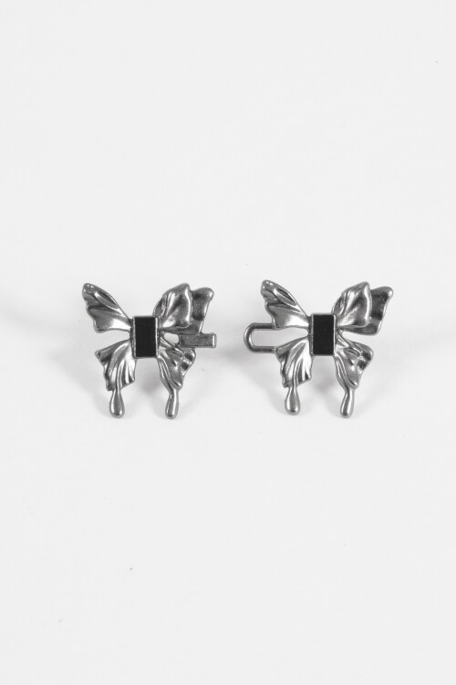 Prendedor doble moña peltre