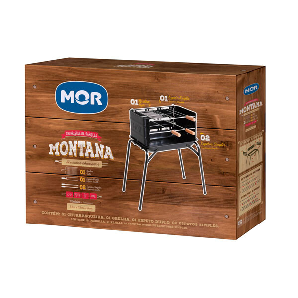 PARRILLA MONTANA 54X35X64CMS NEGRO