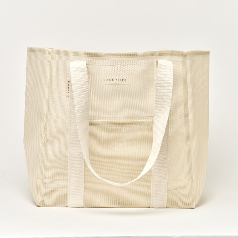 S61MBB Bolso De Playa Malla Sunnylife - Oyster Cream