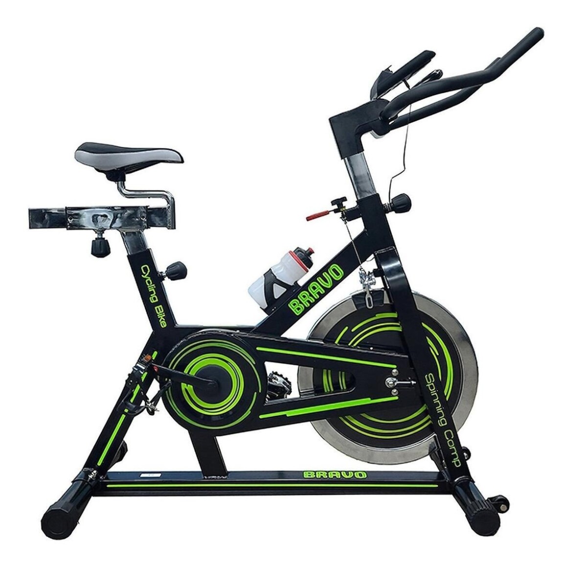 Bicicleta Fija Bravo Spinning Comp Color Negro Y Verde 