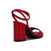 Ramarim Sandalia Con Pulsera Taco Cuadrado Forrado Rojo