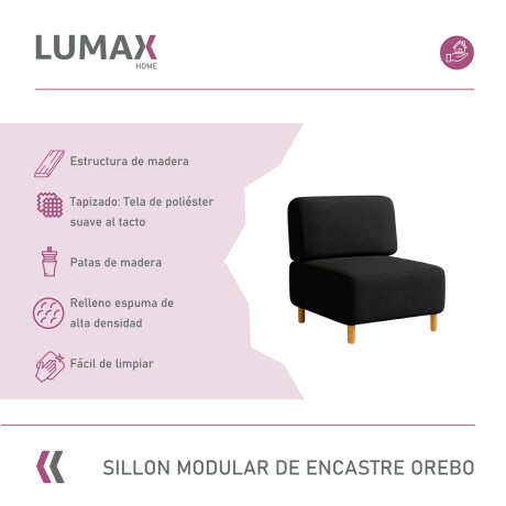 Sillón Modular Lumax de encastre Orebo en caja Negro