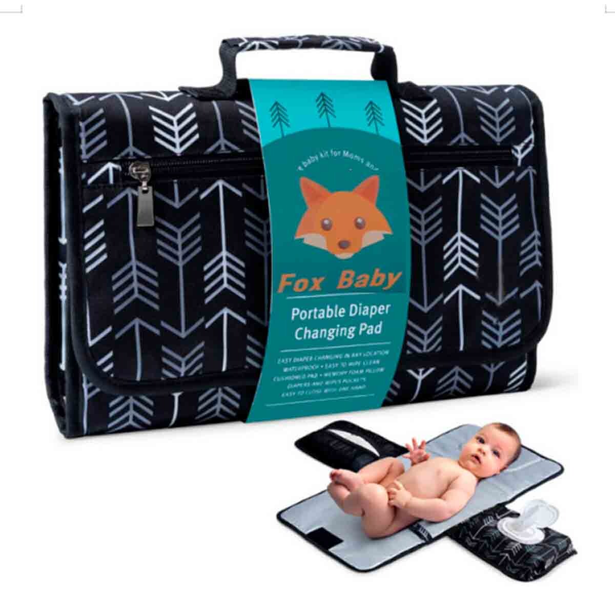 Cambiador Para Bebé Acolchado Portable Impermeable - Negro 