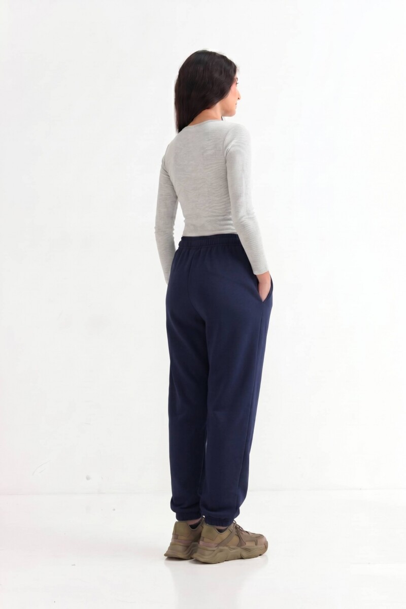 Pantalón dep clásico c/puños elásticos - UNISEX AZUL OSCURO