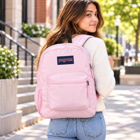 Mochila Escolar Jansport Cross Town Original Unisex Urbana Pink Ice