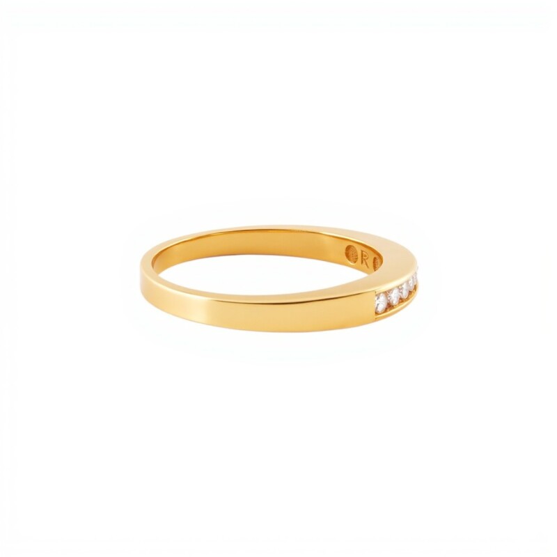 Anillo Medio Sin Fin-Oro bajo-Piedra Zirconia-AN8003 conpiedra