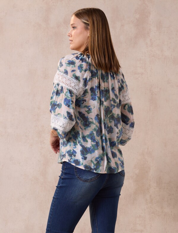 Blusa Puntilla MULTI/AZUL