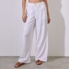 Pantalon Lino Cargo BLANCO