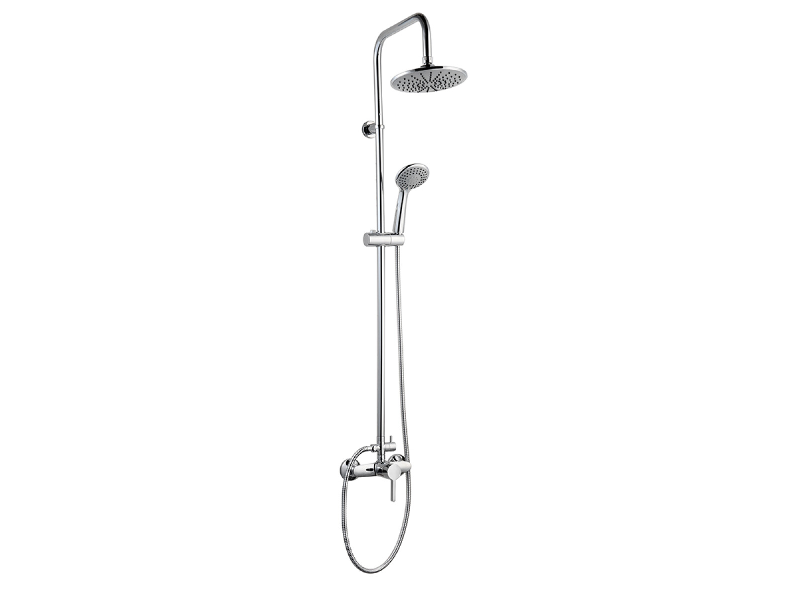 Griferia Barral De Ducha Cromada Con Roseta 20Cm Incluye Telefono. Distancia Entre Eje Y Eje 15 Cms. 