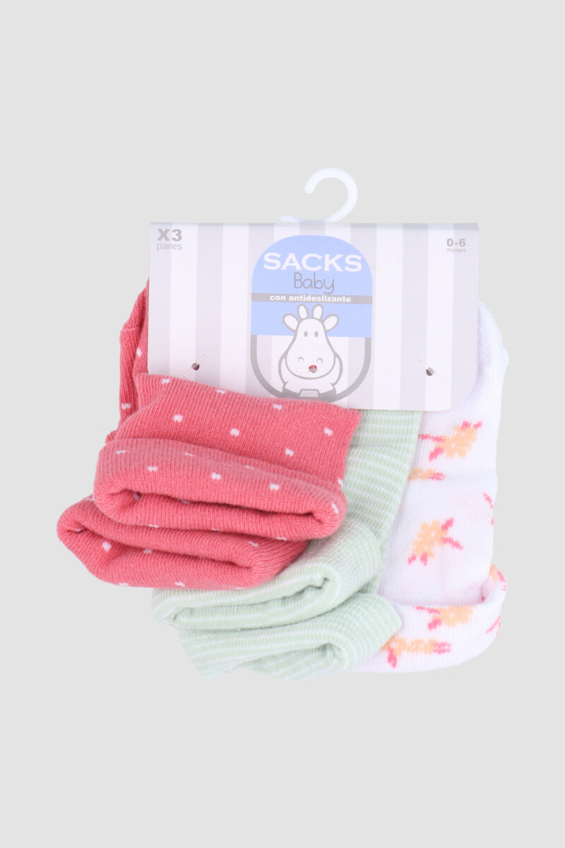 Pack x3 medias baby con antideslizante Diseño 21