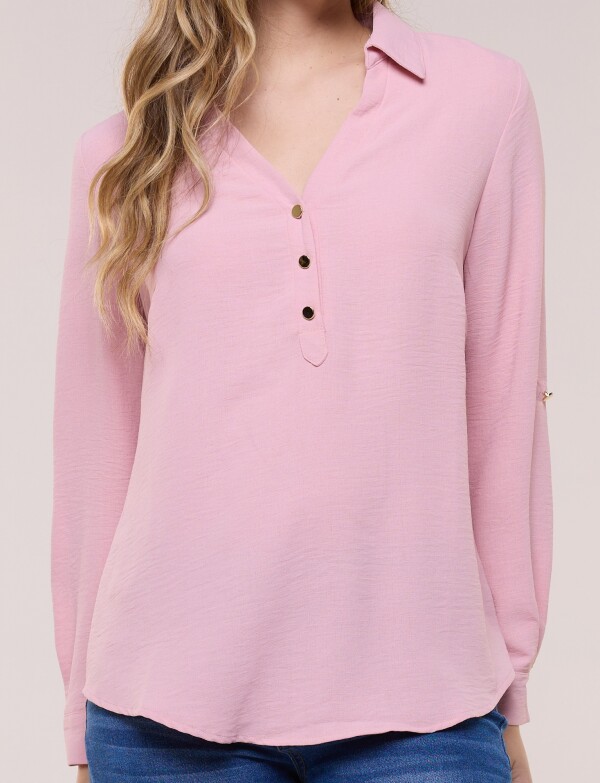 Blusa Holgada Triple Botón ROSA