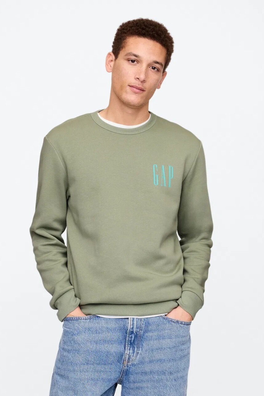 Buzo Deportivo Logo Gap Hombre Desert Sage