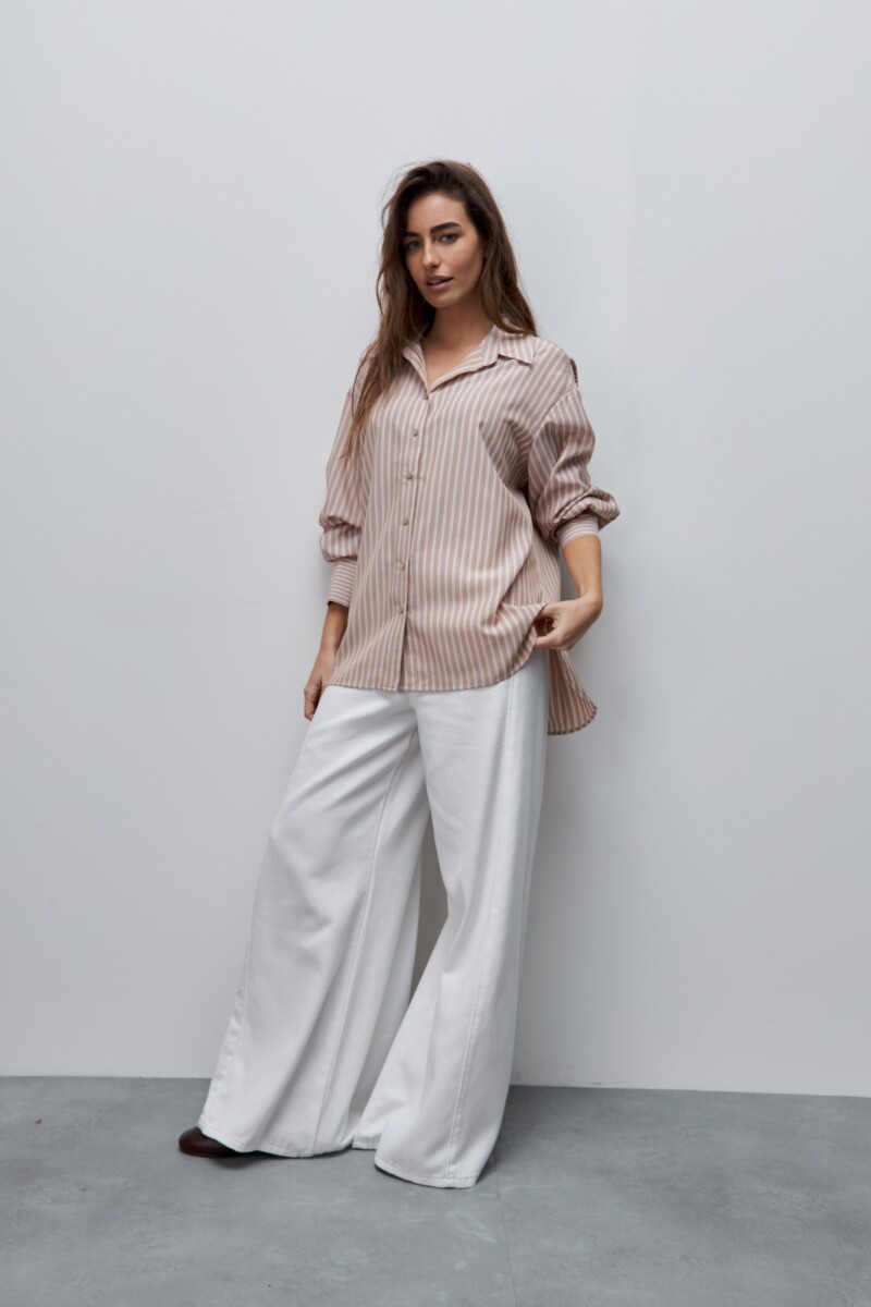 CAMISA DANAE STRIPE Beige