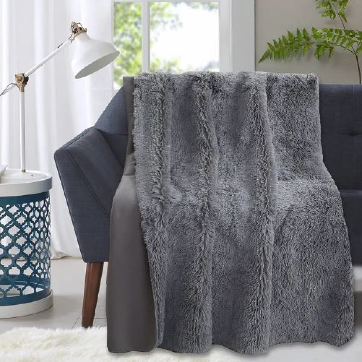 Manta Urban Shaggy 125 x 150 cm gris 