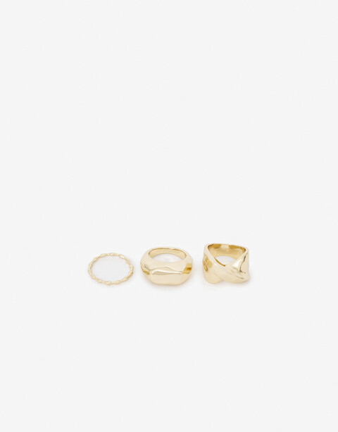 Anillos Medianos y Grandes Metal Anillo Orgánico Metal - Dorado