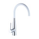Griferia De Cocina Pico Alto Aqualia Monocomando Blanco CROMO