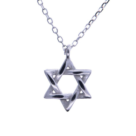 Cadena y Dije de Plata 925 rodinada Estrella De David