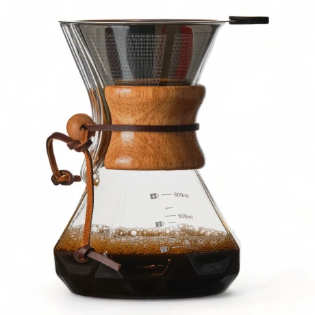 Cafetera Pour Over Borosilicato con Filtro de AC-inox 600ml Sin Color