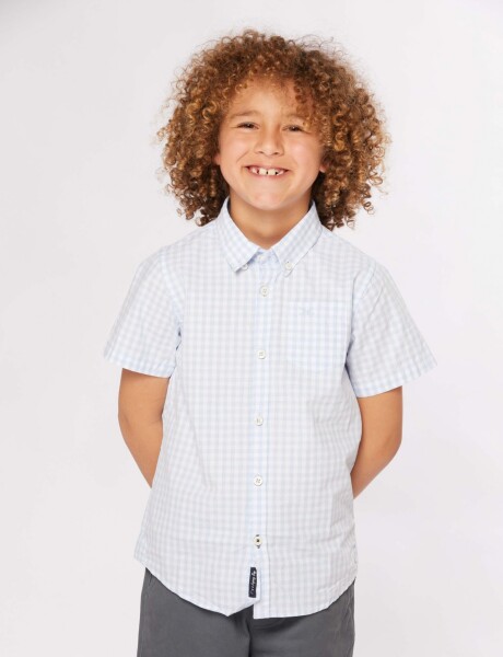 CAMISA A CUADROS Celeste