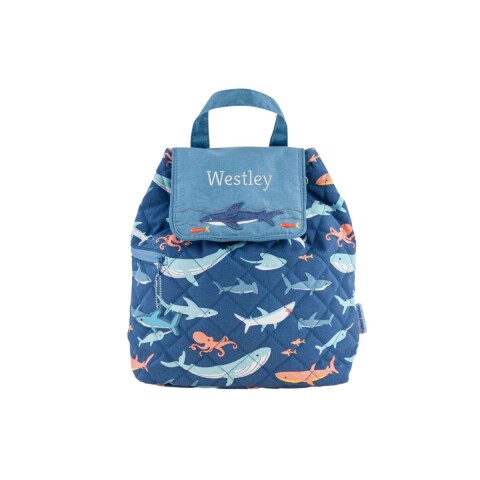 MOCHI.T.SJ Mochila Escolar Infantil De Tela 30x34cm Stephen Joseph - Tiburón