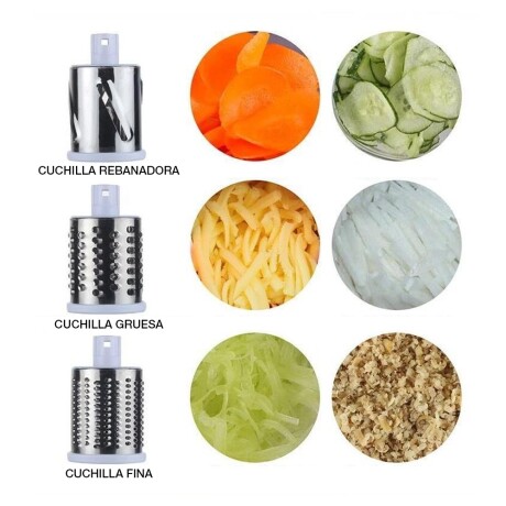 Procesadora Manual Cortador Rallador Verduras Frutas Queso Rojo