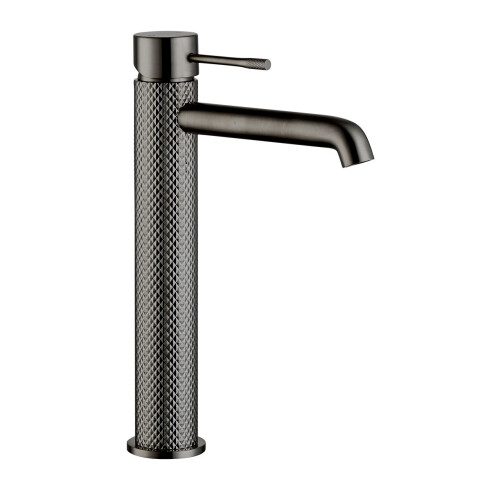 GRIFERIA LAVATORIO ALTO CUERPO LABRADO GRIS GRAFITO GRAFITO-GUNMETAL