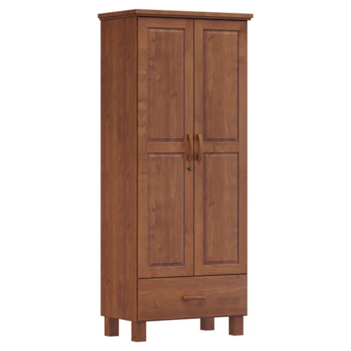 Ropero 2 puertas 1 cajón Finestra línea bronce madera maciza 