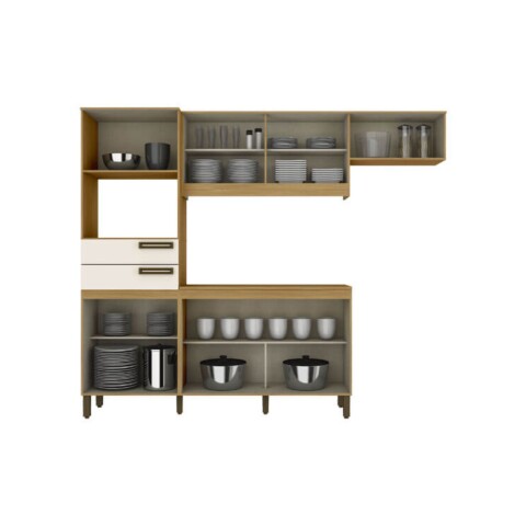 KIt Cocina 2250 7 Puertas 2 Cajones B107 Briz Nature | Off White KIt Cocina 2250 7 Puertas 2 Cajones B107 Briz Nature | Off White