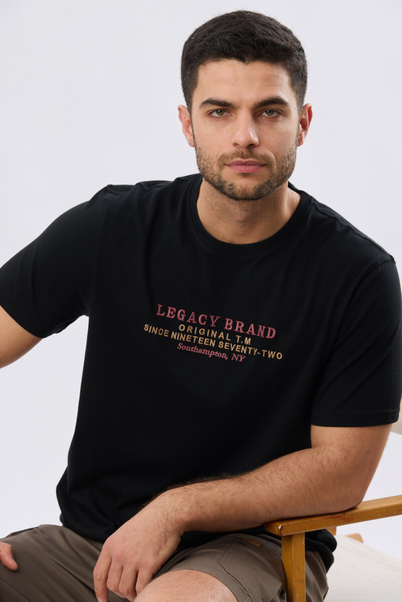 REMERA ESTAMPADA DE ALGODÓN - Negro 