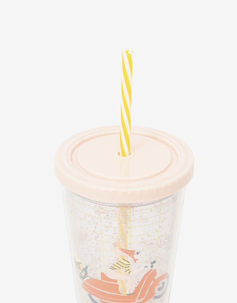 Artículos cocina Botellas Vaso Plástico Estampado Glitter - Combinacion Multicolor