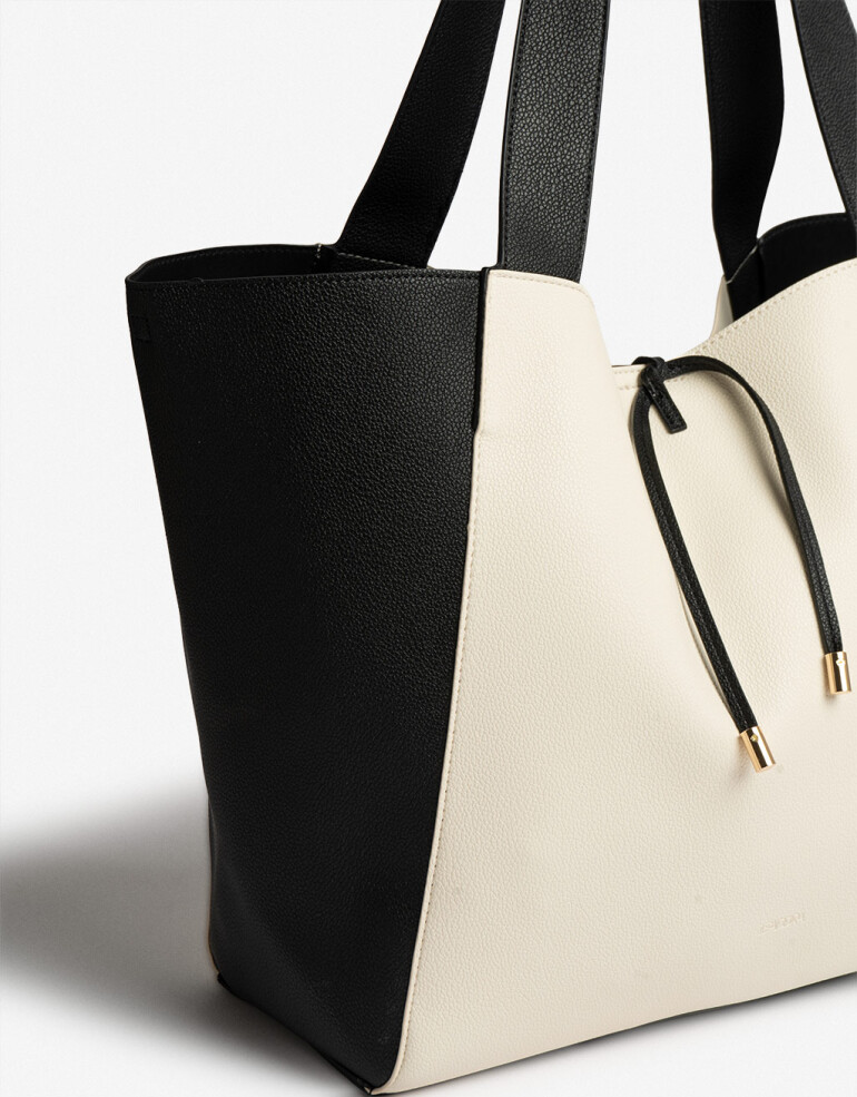 Shopper Basicos Shopper Con Bolso Bicolor - Combinacion Bicolor