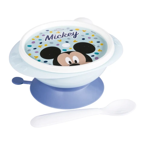 Set Plato con Ventosa y Cuchara Mickey Bebé 240 ml U