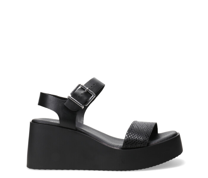 Sandalia con plataforma Preto