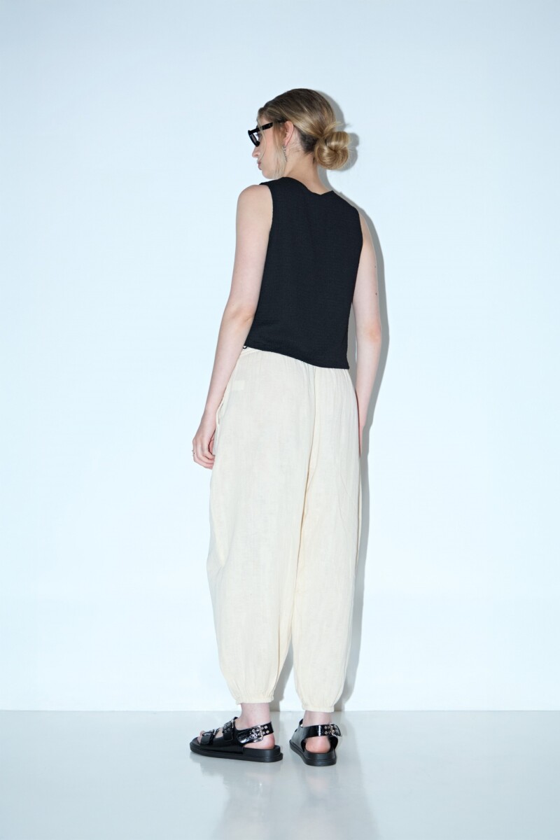 Pantalón abullonado beige