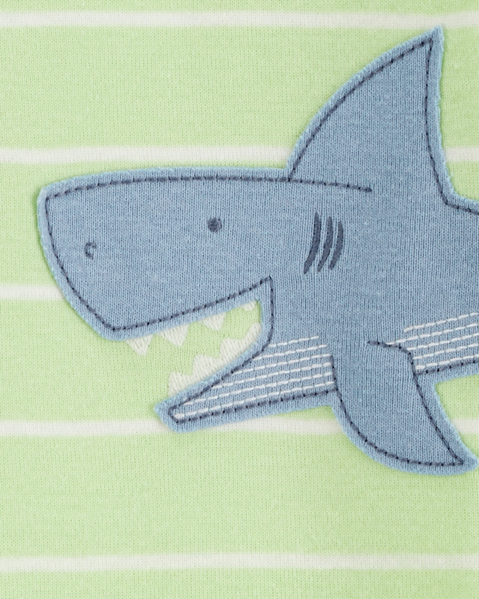 Pijama una pieza de algodón, estampa tiburón Sin color